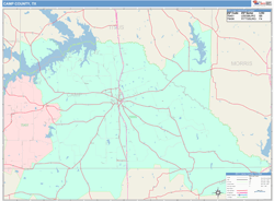 Camp County, TX Wall Map