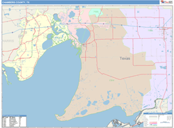 Chambers County, TX Wall Map