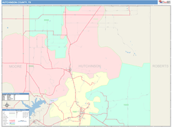 Hutchinson County, TX Wall Map