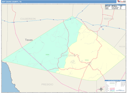 Jeff Davis County, TX Wall Map