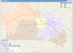 Kerr County, TX Wall Map