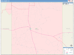 King County, TX Wall Map