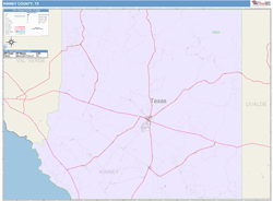 Kinney County, TX Wall Map