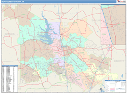 Montgomery County, TX Wall Map