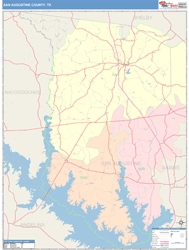 San Augustine County, TX Wall Map