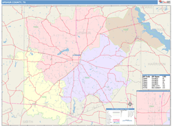 Upshur County, TX Wall Map