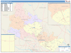 Hanover County, VA Wall Map