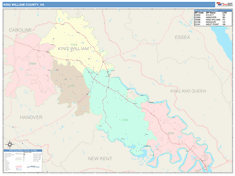 King William County, VA Wall Map