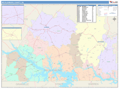 Mecklenburg County, VA Wall Map