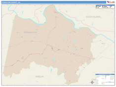 Powhatan County, VA Wall Map