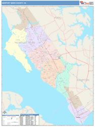 Newport News County, VA Wall Map