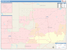 Adams County, WA Wall Map