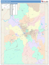 Spokane County, WA Wall Map