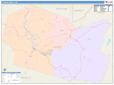 Tucker County, WV Wall Map