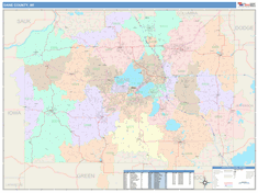 Dane County, WI Wall Map