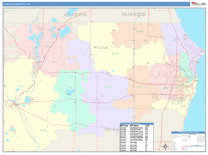 Racine County, WI Wall Map