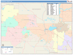 Shawano County, WI Wall Map