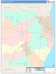 Sheboygan County, WI Wall Map