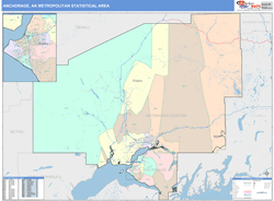 Anchorage Metro Area Wall Map