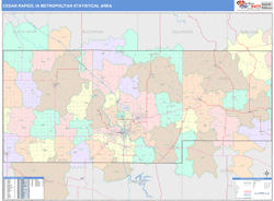 Cedar Rapids Metro Area Wall Map