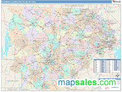 Fitchburg-Leominster Metro Area Wall Map