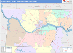 Florence-Muscle Shoals Metro Area Wall Map