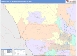 Fort Collins Metro Area Wall Map