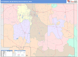 Hattiesburg Metro Area Wall Map