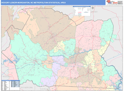 Hickory-Lenoir-Morganton Metro Area Wall Map