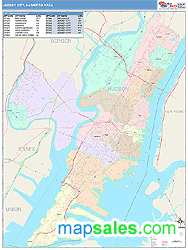 Jersey City Metro Area Wall Map