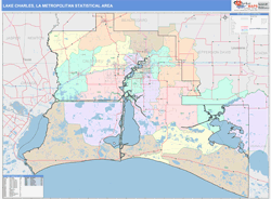 Lake Charles Metro Area Wall Map