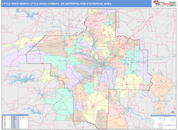 Little Rock-North Little Rock-Conway Metro Area Wall Map