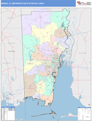 Mobile Metro Area Wall Map