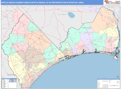 Myrtle Beach-Conway-North Myrtle Beach Metro Area Wall Map