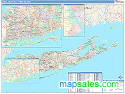 Nassau-Suffolk Metro Area Wall Map