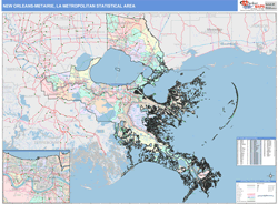 New Orleans-Metairie Metro Area Wall Map