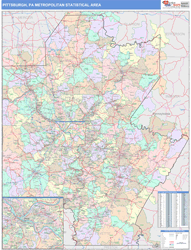 Pittsburgh Metro Area Wall Map