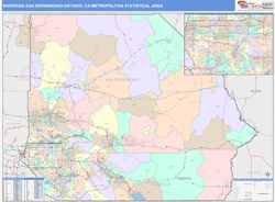 Riverside-San Bernardino-Ontario Metro Area Wall Map