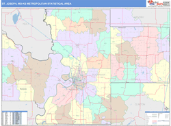 St. Joseph Metro Area Wall Map