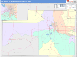 San Angelo Metro Area Wall Map