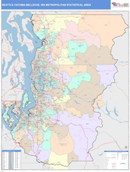 Seattle-Tacoma-Bellevue Metro Area Wall Map