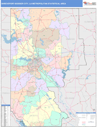 Shreveport-Bossier City Metro Area Wall Map