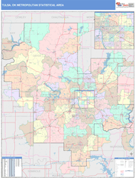 Tulsa Metro Area Wall Map