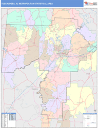 Tuscaloosa Metro Area Wall Map