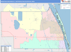 Sebastian-Vero Beach Metro Area Wall Map