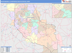 Spartanburg Metro Area Wall Map