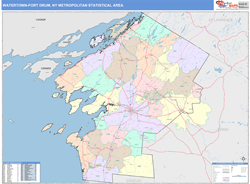 Watertown-Fort Drum Metro Area Wall Map