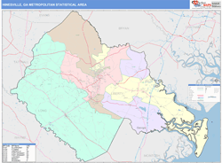 Hinesville Metro Area Wall Map