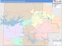 Hot Springs Metro Area Wall Map