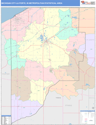 Michigan City-La Porte Metro Area Wall Map